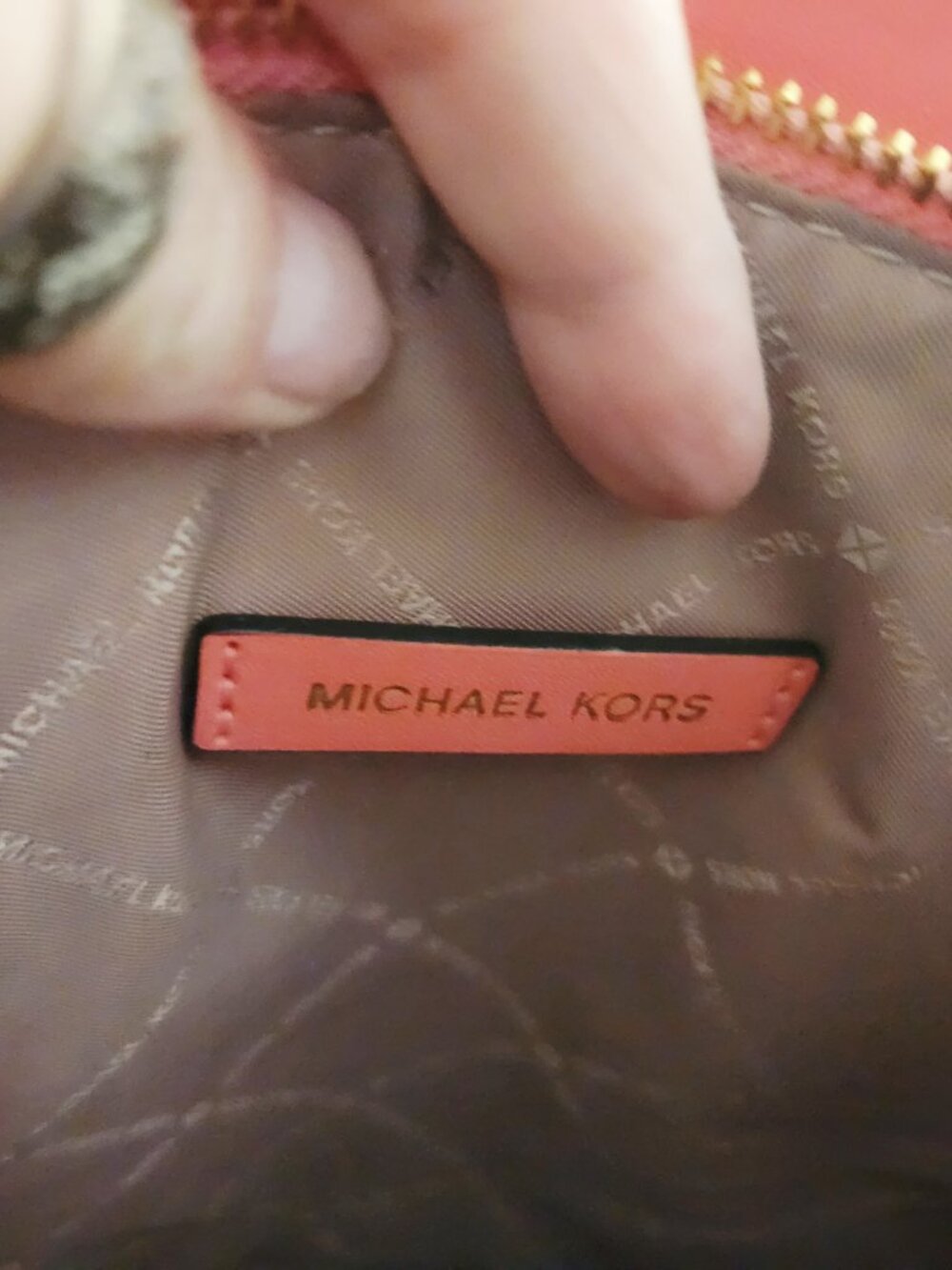 Euc Michael Kors Mercer Coral Leather Shoulder Bag Purse - Picture 13 of 13